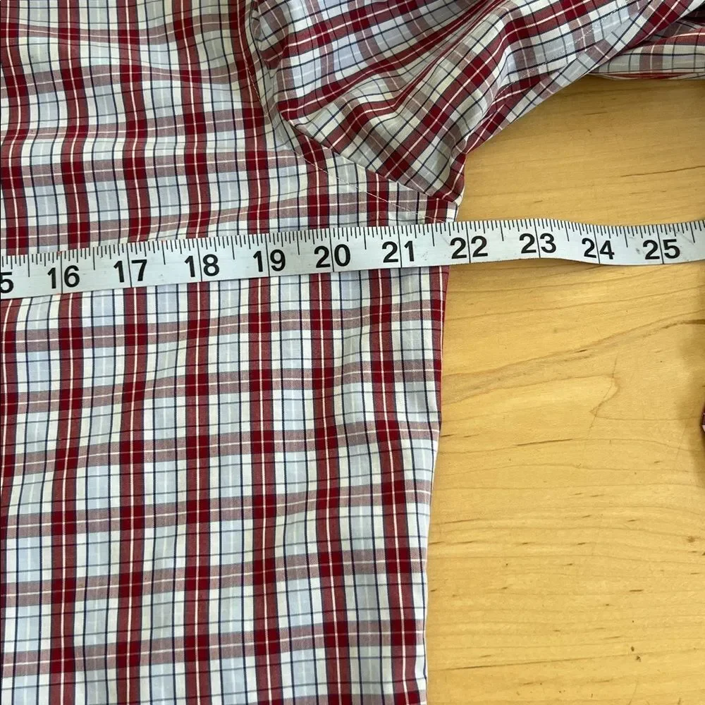 Banana Republic Red and White Plaid Button Down Shirt‎